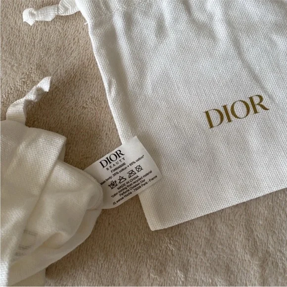 2 Dior Cotton Mini Pouches / dust bag - NEW - Picture 3 of 4